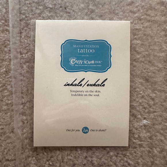 NEW Conscious Ink Inhale / Exhale Manifestation Tattoo - 3 Pack - Picture 1 of 3